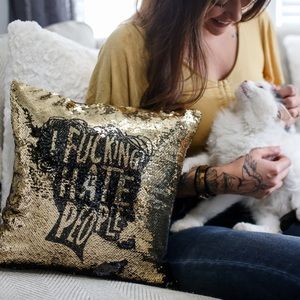 Metal Marvels Snarky Reveal Pillow